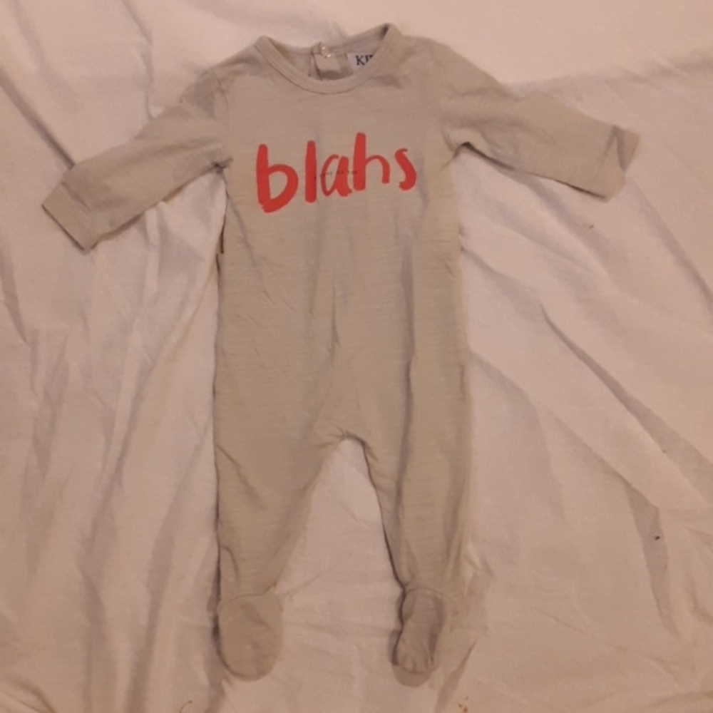 Kipp baby gray footie stretchy babygro sz 3m